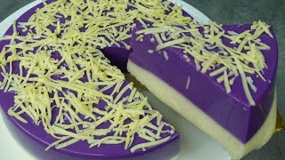 Milky Ube Cheese Dessert, Easy 10 Minutes Dessert , No Bake