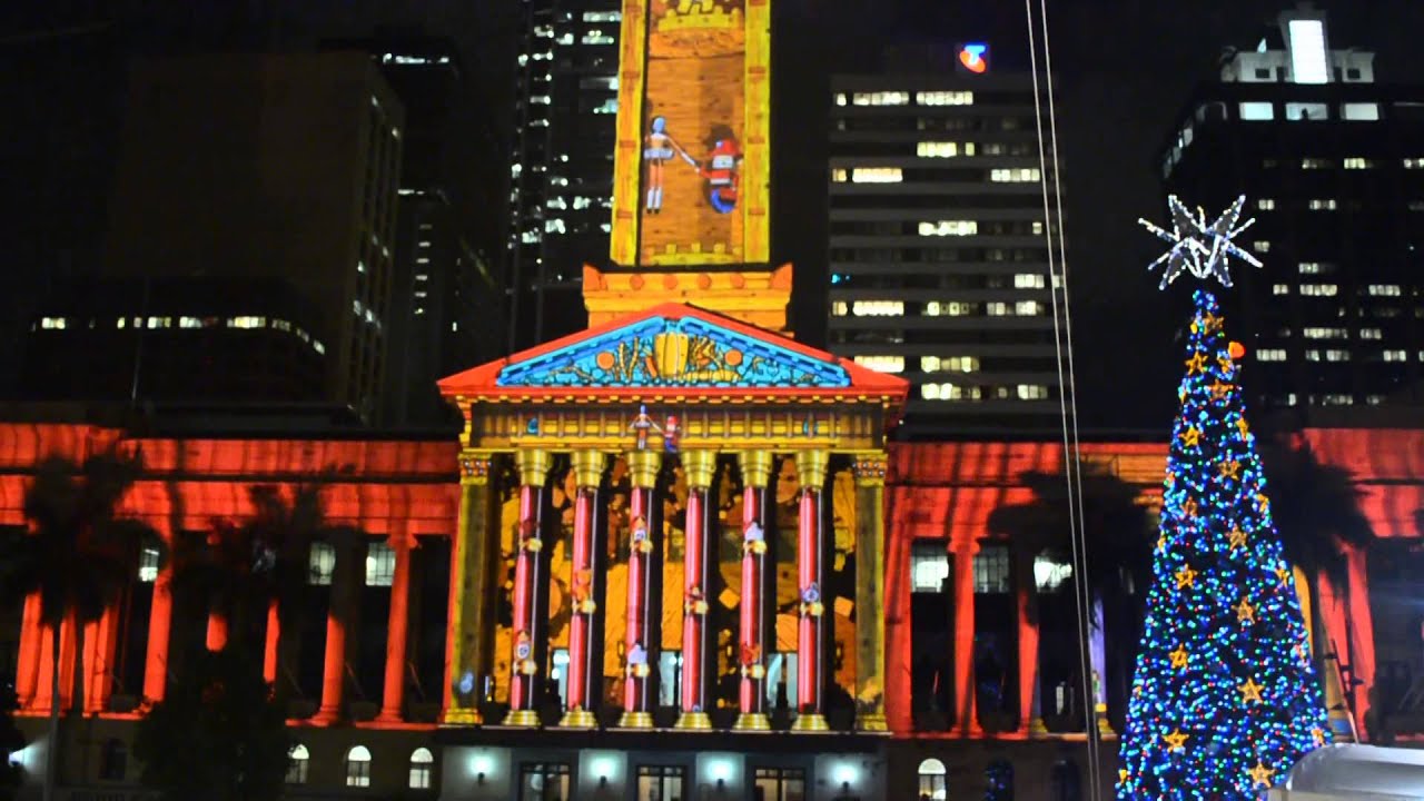 Gold Lotto City Hall Light Spectacular in Brisbane 2013 YouTube