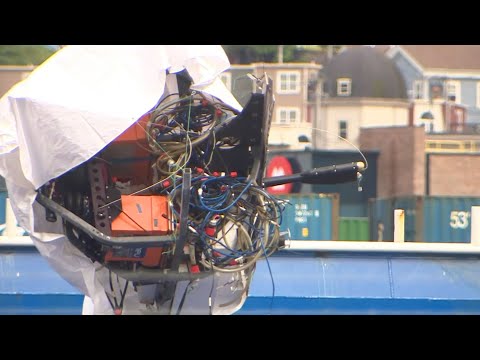 Raw video: Wreckage from implosion of Titanic-bound sub arrives in Canada