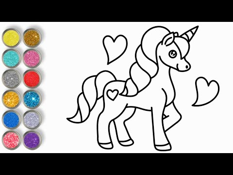 Video How To Draw A Cute Unicorn ♥ Glitter Unicorn coloring... - youtube