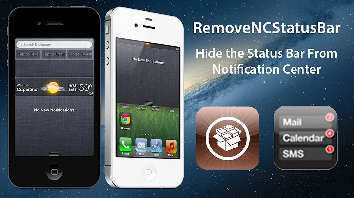 RemoveNCStatusBar: Hide the Status Bar From Notification Center