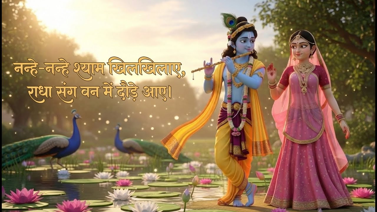 नन्हे-नन्हे श्याम खिलखिलाए, राधा संग - भजन  