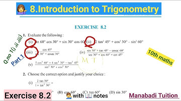 10th class math| Chapter 8| Introduction to trigonometry |Exercise 8.2| Q no 1 part 1|CBSE|NCERT|