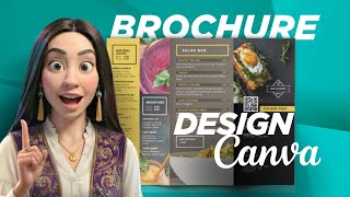 Subscription Free Canva Brochure Menu Design in 15 minutes US Letter Size international A4 Guide
