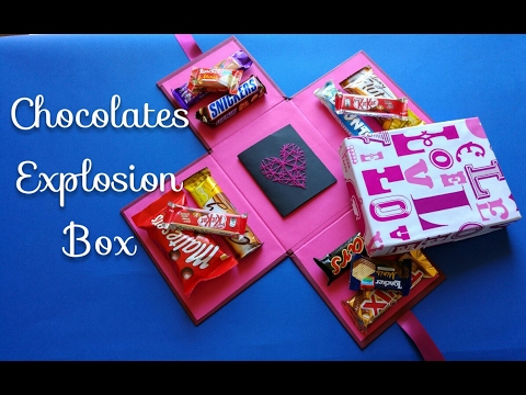 Chocolate Explosion Box Tutorial - Crafts n&rsquo; Creations - كيف تصنع صندوق المفاجآت الملئ بالشيكولاته