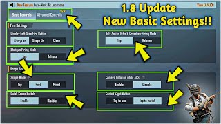 BGMI 1.8 UPDATE NEW BASIC SETTINGS GUIDE | PUBG / BGMI 1.8 ALL NEW SETTINGS WORK