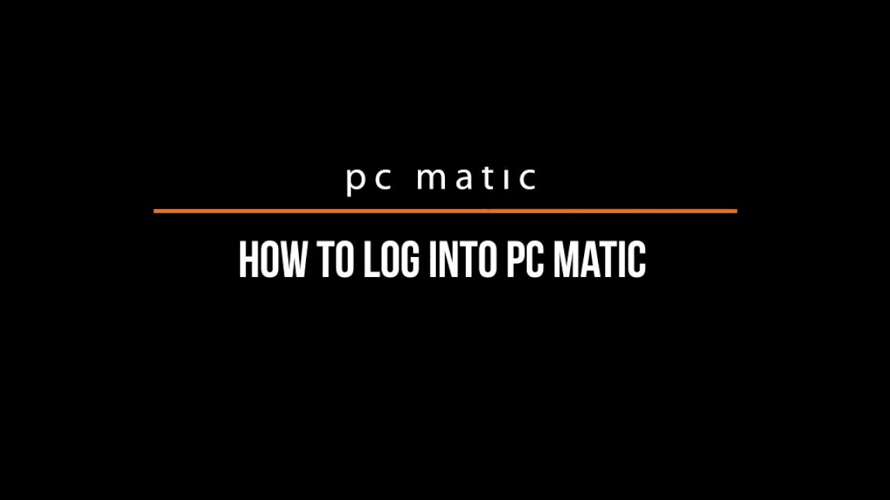 How To Log In To PC Matic YouTube