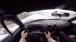 Crashing my Miata while drifting (Snowy Touge)