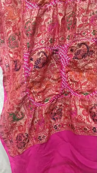 pure Khaddi Georgette banarasi zari work with shikargah mina work saree