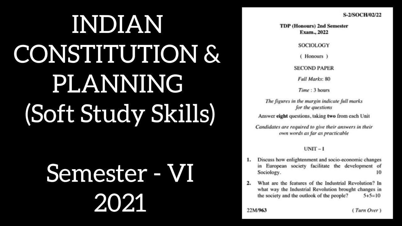 Indian Constitution and Planning (Soft Study Skills) Sem -VI 2021 Tripura University Question Paper