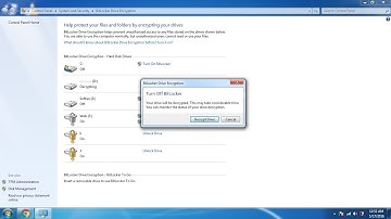 How to Turn Off Bitlocker in Windows 7