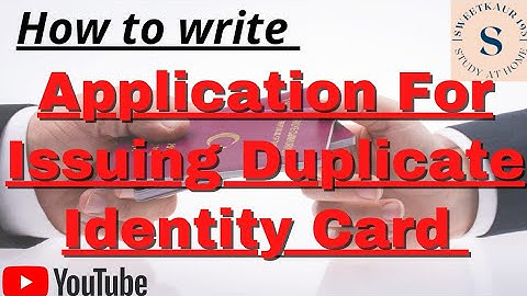application for duplicate identity card | letter to principal for issuing duplicate identity card.