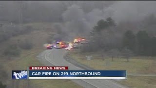 Route 219 closed because of car fire