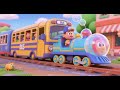 Wheels on the Bus and the Bubble Train Race Nursery Rhymes Kids Songs