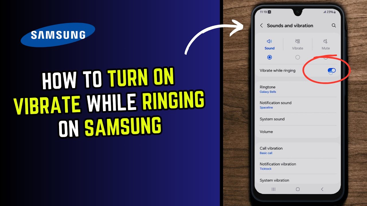 How to turn on Vibrate while ringing on Samsung - YouTube