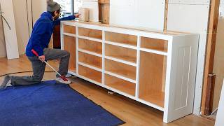 Building and Setting the Buffet Cabinet | Home Renovation & Addition Part 62