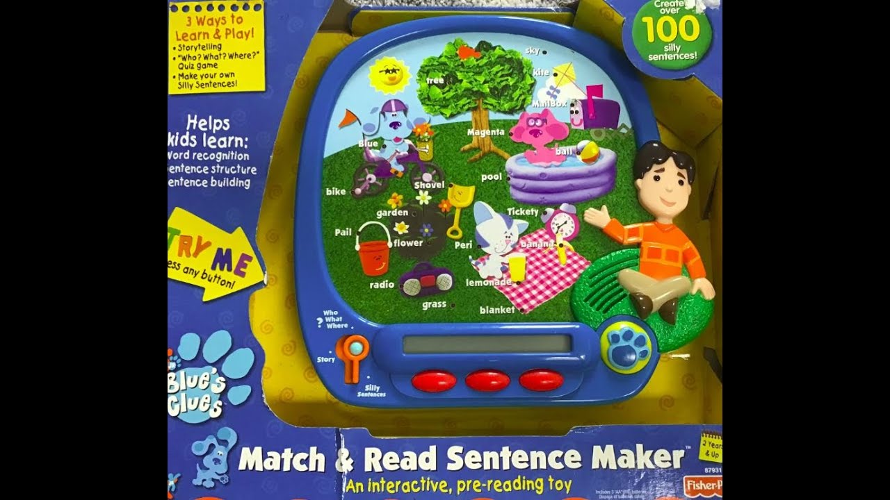 2002 Fisher-Price Blue's Clues Match & Read Sentence Maker Toy Review Instruction
