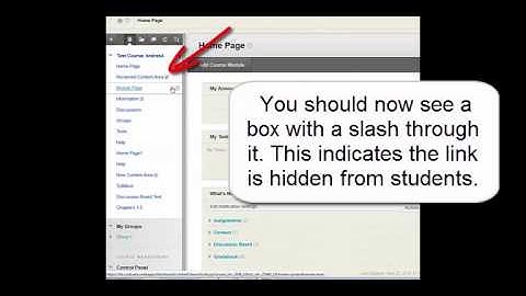 Show/Hide Course Menu Links