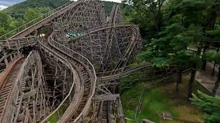 Knoebels Twister Front Row POV 2 (Turquoise Train) (08/13/2024)