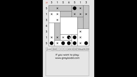 Grey is Odd - Today grids. Solution level 2 7X7 dated 07-31-2024 #logicpuzzles #logicgames  #games