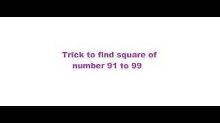 Trick to find square of number 91 to 99 #maths #mathematics #mathstricks #mathtips #geometry