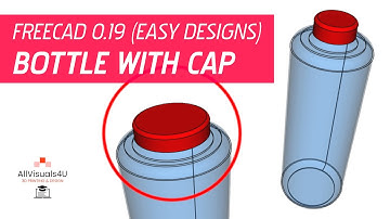 🍼 FreeCAD Revolve, Thickness And ShapeBinder - Bottle With Cap - Easy CAD Designs