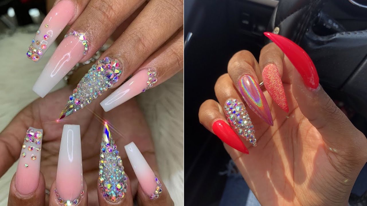 Long Baddie Long Cute Acrylic Nails Coffin - different nail designs