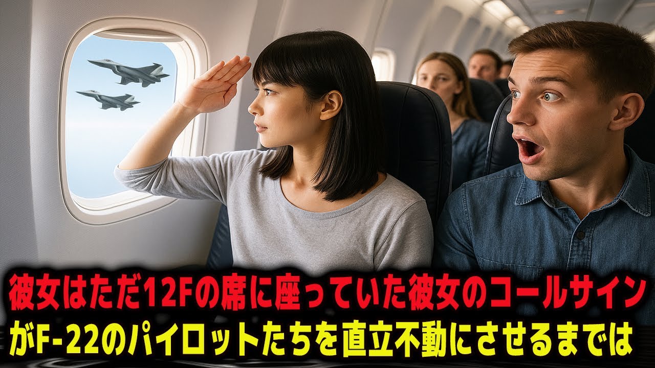 彼女はただ12Fの席に座っていただけだった——彼女のコールサインがF-22のパイロットたちを直立不動にさせるまでは!