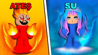 🔥💧ATEŞ VE SU OLUYORUZ 😍 KÜBRA NİSA 💖 ROBLOX Elemental Powers Tycoon screenshot 1