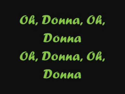 Ritchie Valens - Oh Donna lyrics on screen