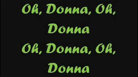Ritchie Valens - Oh Donna lyrics on screen