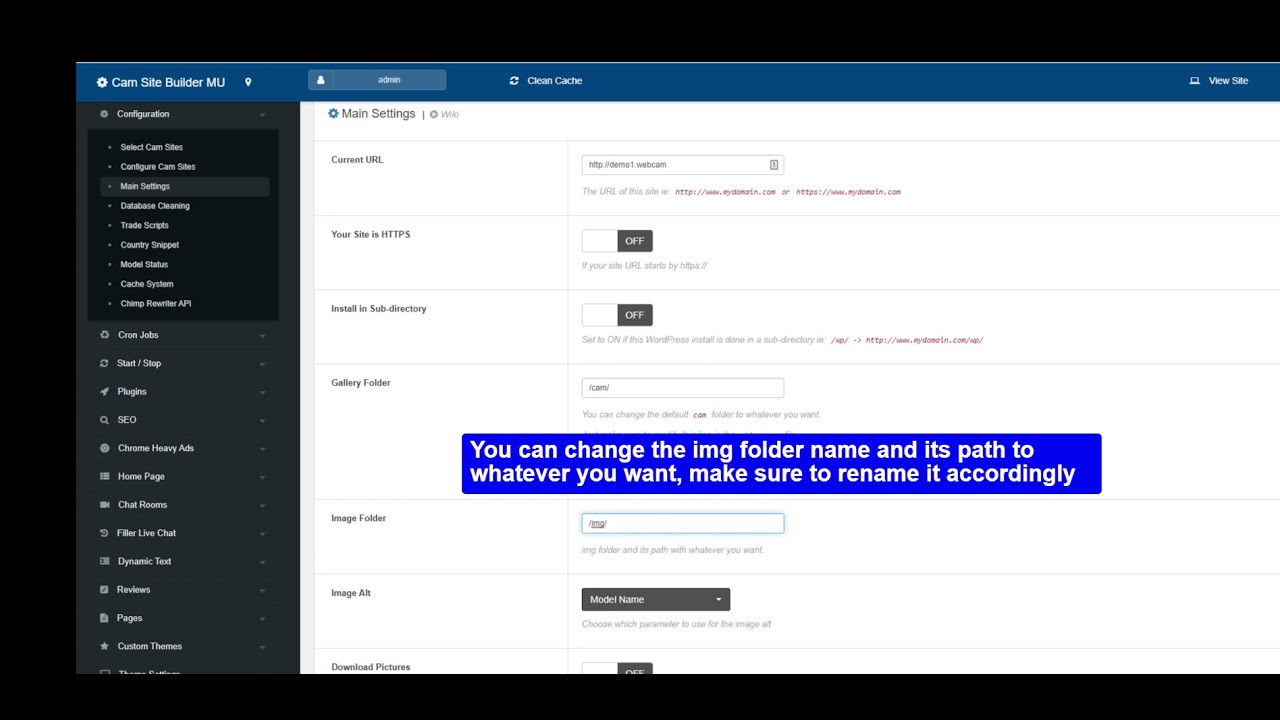 PHP Cam Script (v4) - Main Settings - YouTube