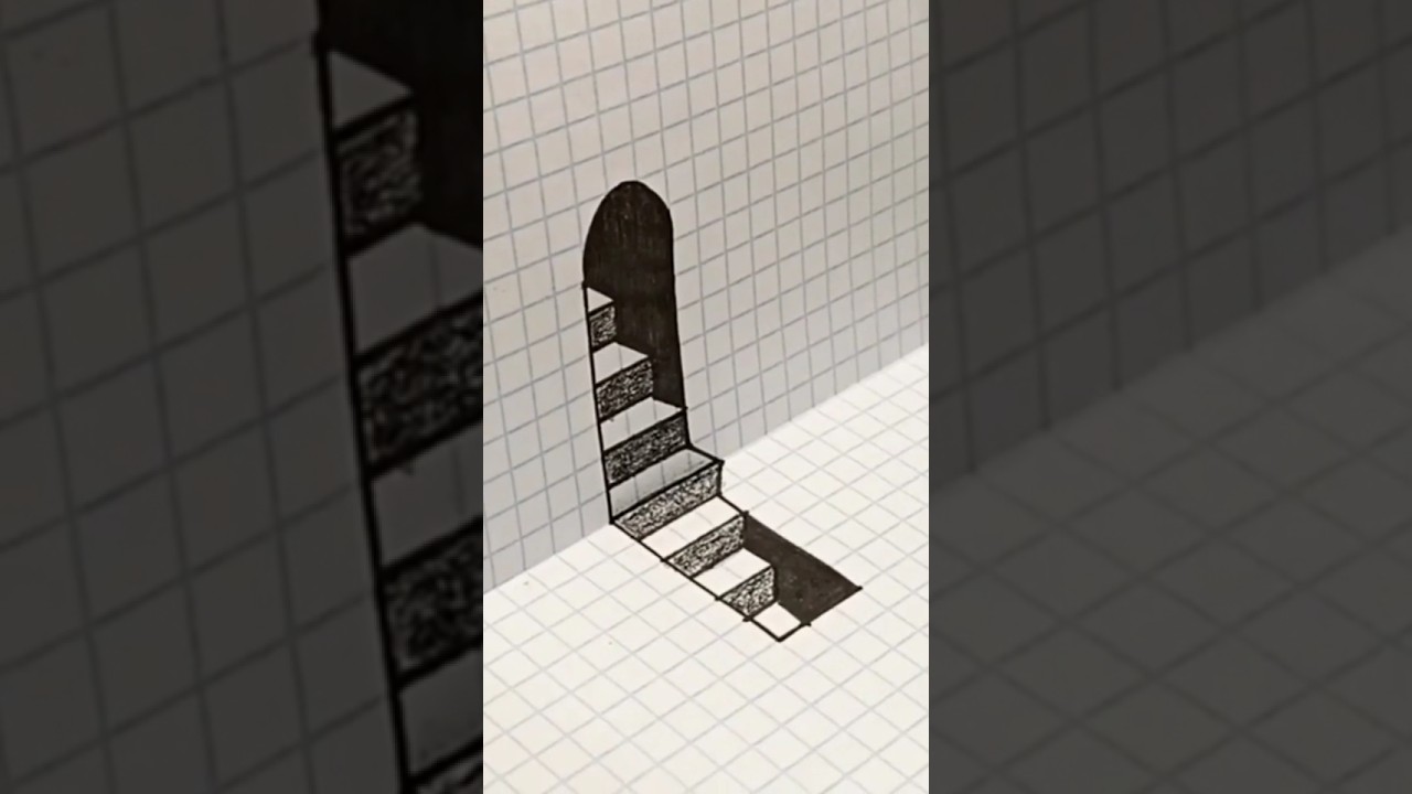 How to Draw a 3D Staircase Optical Illusion 
