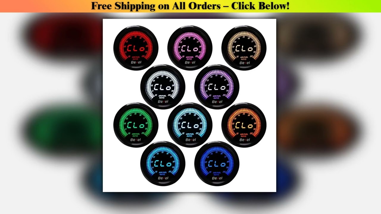 52mm Boost Water temp Oil temp Volt Vacuum Tachometer EGT Air fuel ratio Oil pressure Gauge 10 Colo