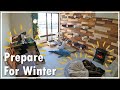 Prepare cat room for winter | Cat to warm by a heater | Electric Fireplace