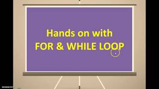 PL SQL (For Loop & While Loop)