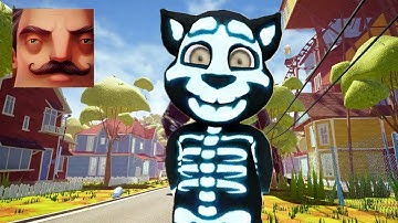 Hello Neighbor - My New Neighbor My Talking Tom Skeleton Act 2 Trampoline Gameplay Walkthrough