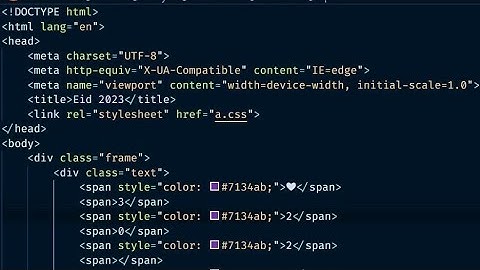 Pure CSS Animation Effect | Happy Eid Mubarak 2023🌙💖🤩