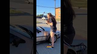 Girl Sees A Delorean Time Machine And Gets The Surprise Of Her Life