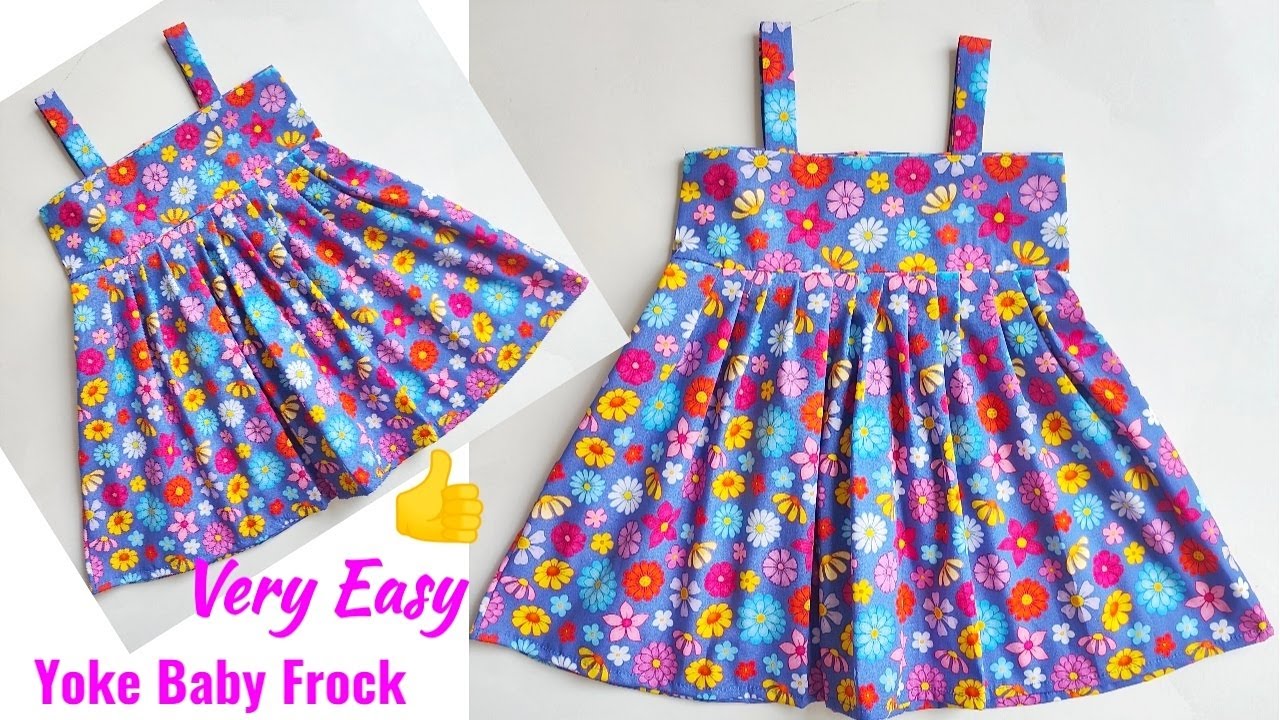 Very Easy Yoke baby frock cutting and stitching for 2-3 Year Baby Girl
