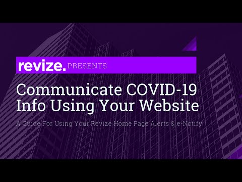 A Guide For Using Your Revize Home Page Alerts & e-Notify Webinar By Revize