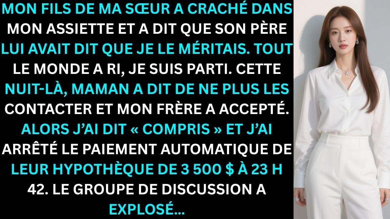 Mon neveu a craché dans mon assiette au dîner et dit: «Papa dit que tu mérites…»