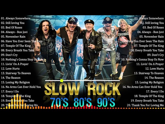 Top 100 Slow Rock Ballads 70s 80s 90s 💥 Scorpions, Bon Jovi, Aerosmith, GnR, CCR, Led Zeppelin class=