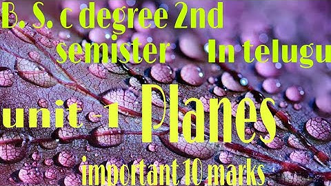 B.S.C degree 2nd sem Topic :Find the angle between two planes