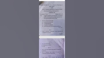 B Ed Sem. 1st Course no. 104 Educational planning and management Question paper
