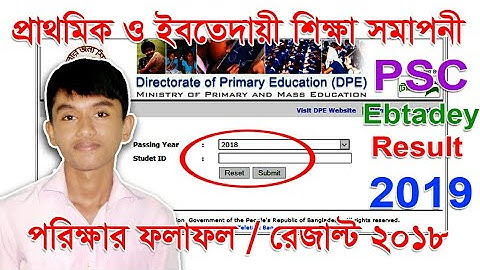 PSC Exam Result Ebtedayee Exam Result   dperesult.teletalk.com.bd