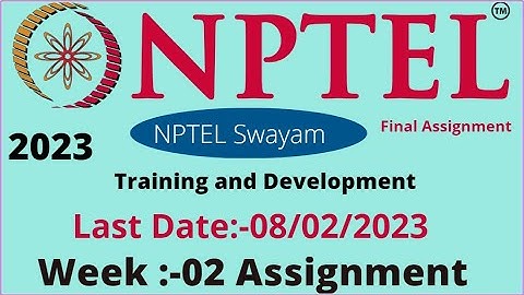 NPTEL // Training and Development ?? Week - 02 // assignment // week2