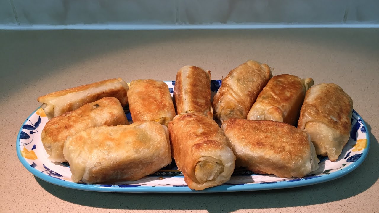 סמבוסק ג׳חנון מגולגל במילוי חומוס😋