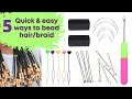 Quickest ways to bead hair💥5 methods to bead braided hair💥How to put beads on braids fast❣️