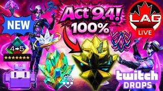 🔴🆕 Act 9.4 Carina Boss 100% &amp; Full Act 9 Exploration Rewards Crystal Opening! 4-5 Gem Elder! - MCOC